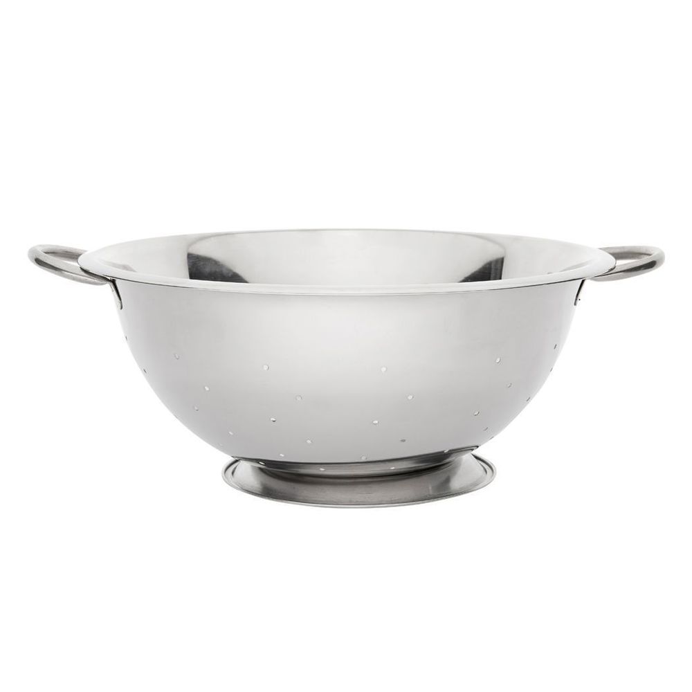 Browne Stainless Steel Mirror Finish Footed Colander, 13 Quart Capacity
