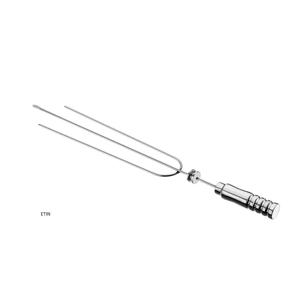 Tomasi Stainless Steel Triple Skewer With Aluminum Coated Wooden Thermal Handle, 27 X 3 Inch -- 3 Per Case