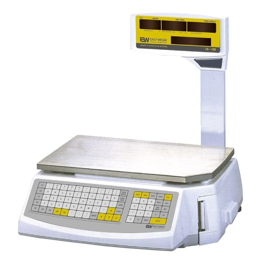 Easy Weigh Networking And Price Computing And Printing Scale With Pole Display, 60 Pound Capacity