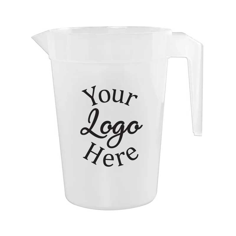 Lesko Natural Polypropylene Stackable Pitcher With 1 Color Custom Logo, 64 Ounce -- 42 Per Case