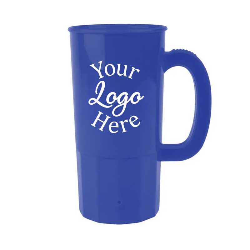 Lesko Polypropylene Blue Stein With 1 Color Custom Logo, 22 Ounce -- 100 Per Case