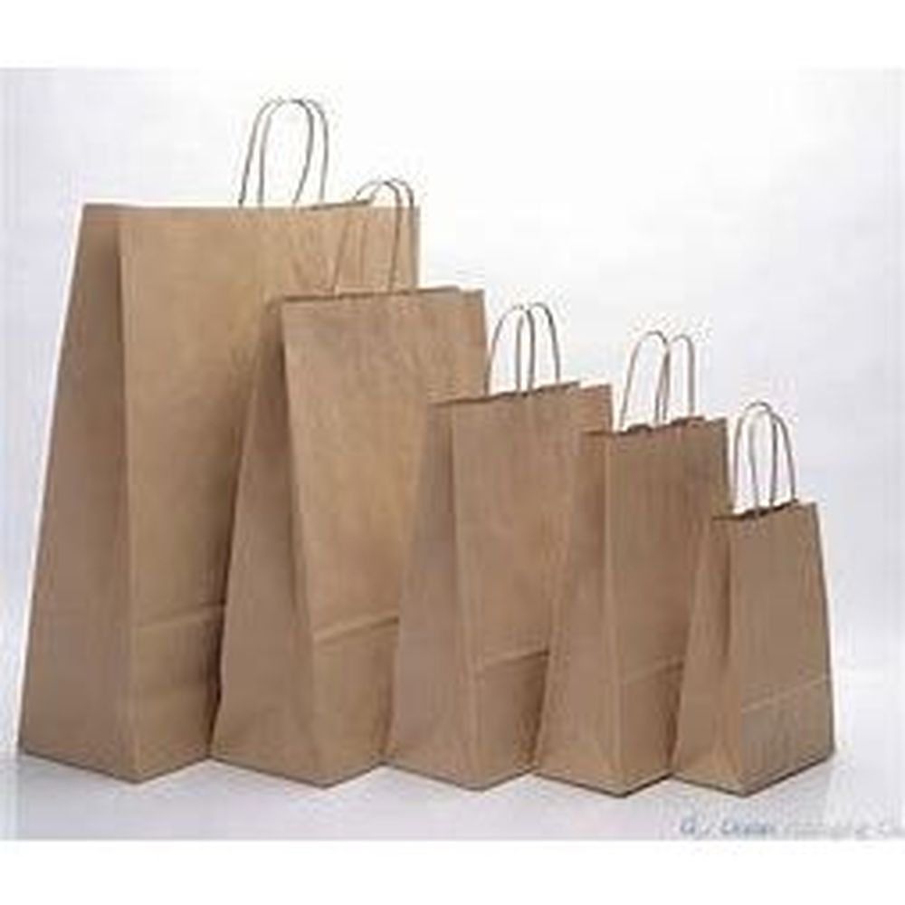 Barnes Paper Crane Kraft Shopping Bag With Twist Handle, 5.5 X 3.5 X 12.5 Inch -- 250 Per Case