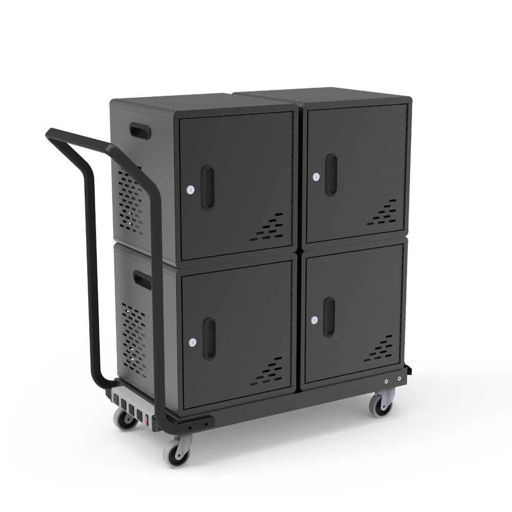 Luxor Black 40-device Modular Charging Cart, 39 X 15.5 X 39.5 Inch