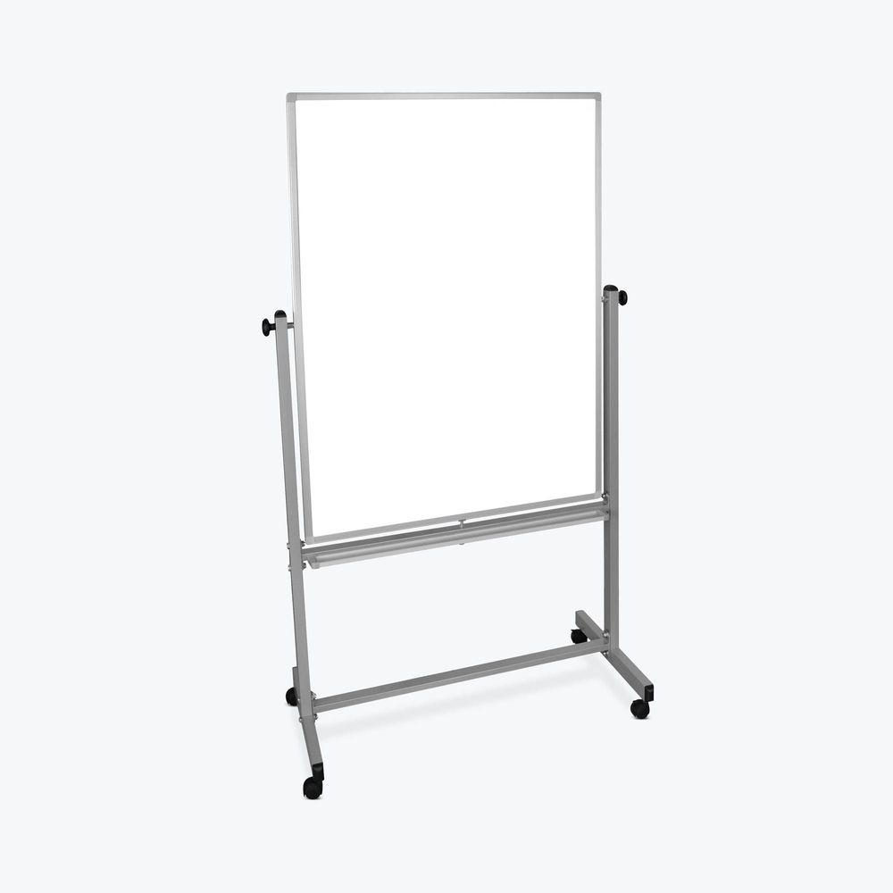 Luxor White Double-sided Dry Erase Magnetic Mobile Board, 41.5 X 20.5 X 72 Inch