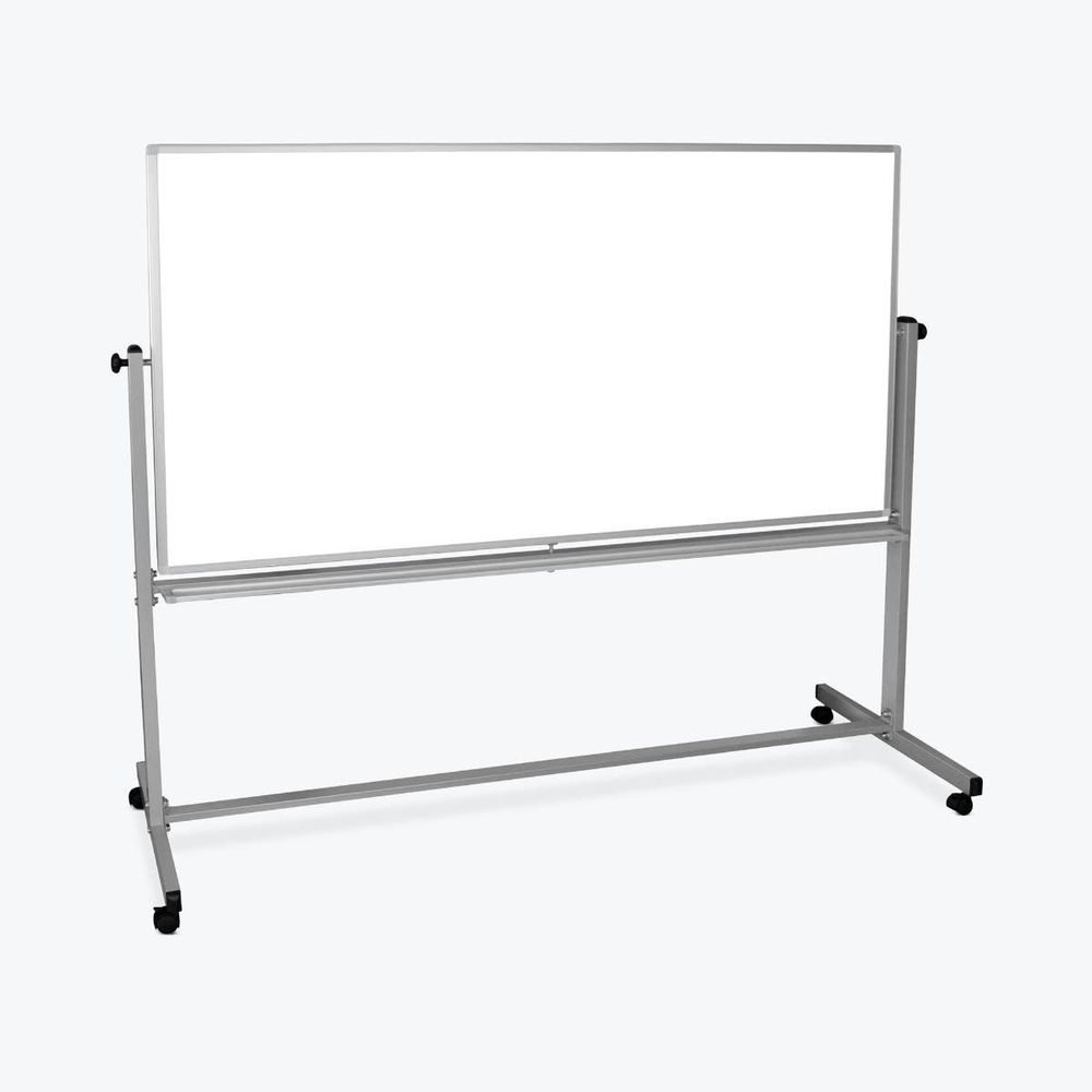 Luxor White Double-sided Dry Erase Magnetic Mobile Board, 74.5 X 23 X 69 Inch