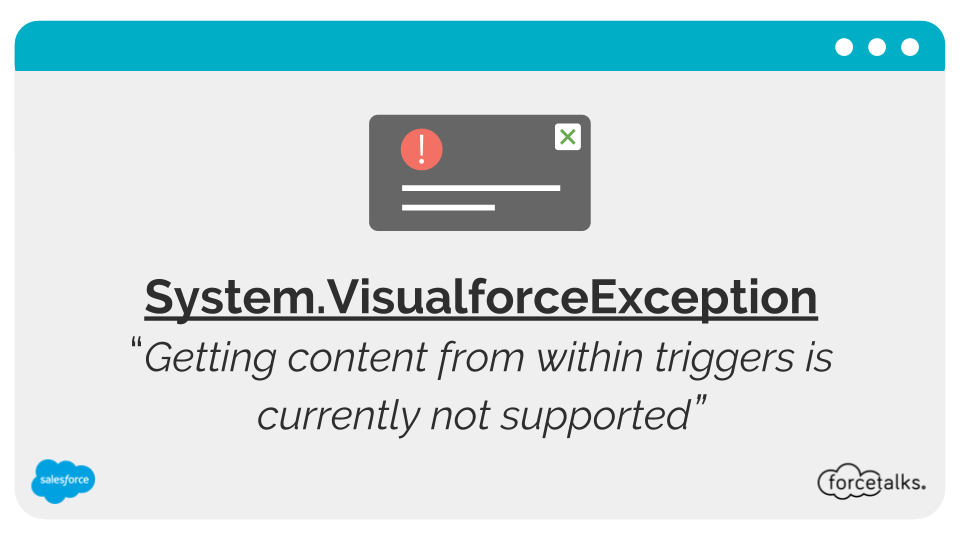 SystemVisualforceException - Getting content from within triggers is currently not supported
