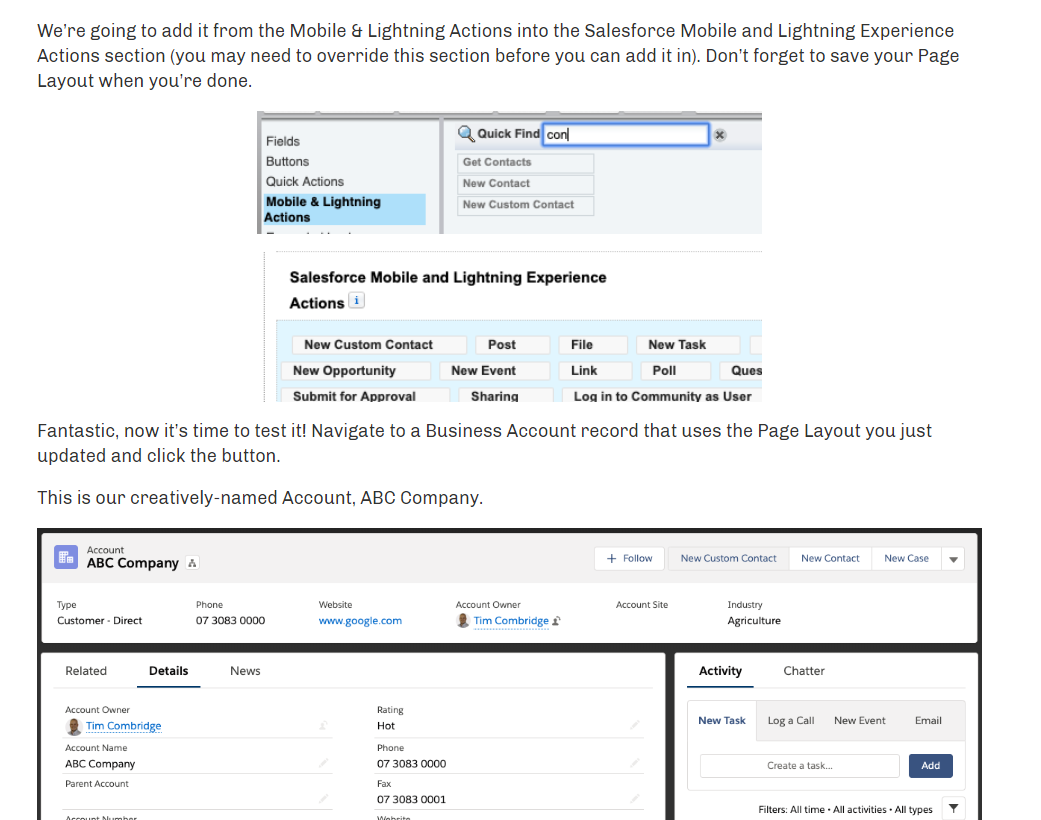 Salesforce URL Hacking Button for Lightning Experience