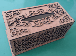 جعبه دستمال کاغذی گردویی(مدل اسلیمی)