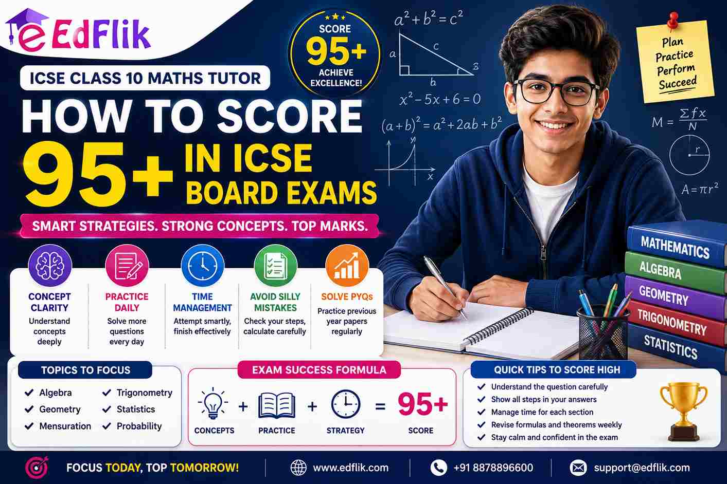 ICSE Class 10 Maths Tutor: How to Score 95+ in ICSE Board Exams (2026 Guide)