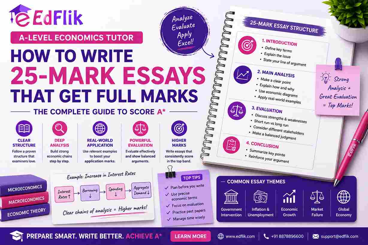 A-Level Economics Tutor: How to Write 25-Mark Essays That Get Full Marks (2026 Guide)