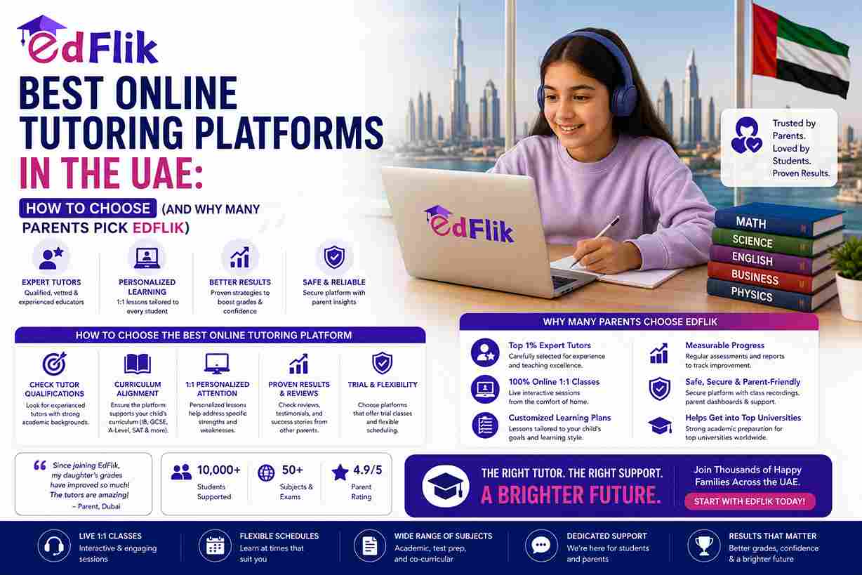 Best Online Tutoring Platforms in the UAE: How to Choose  (and Why Many Parents Pick EdFlik)