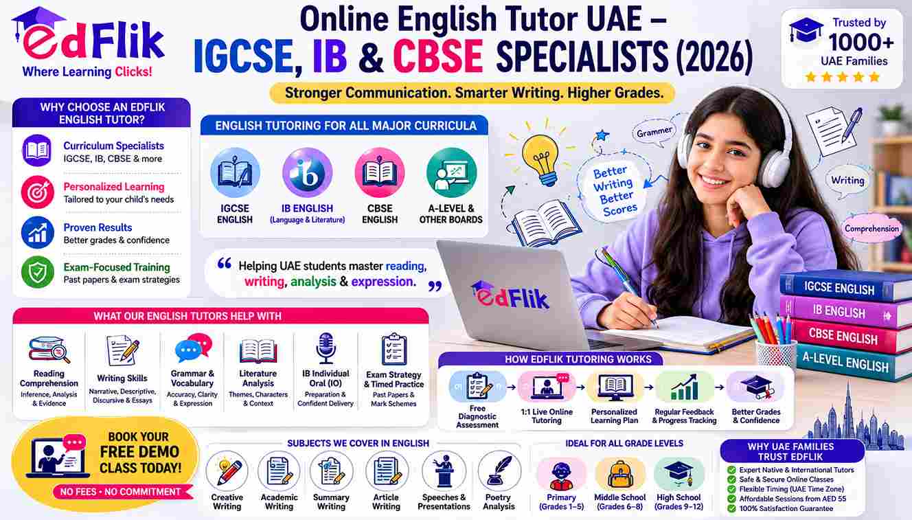 Online English Tutor UAE — IGCSE, IB & CBSE Specialists (2026)