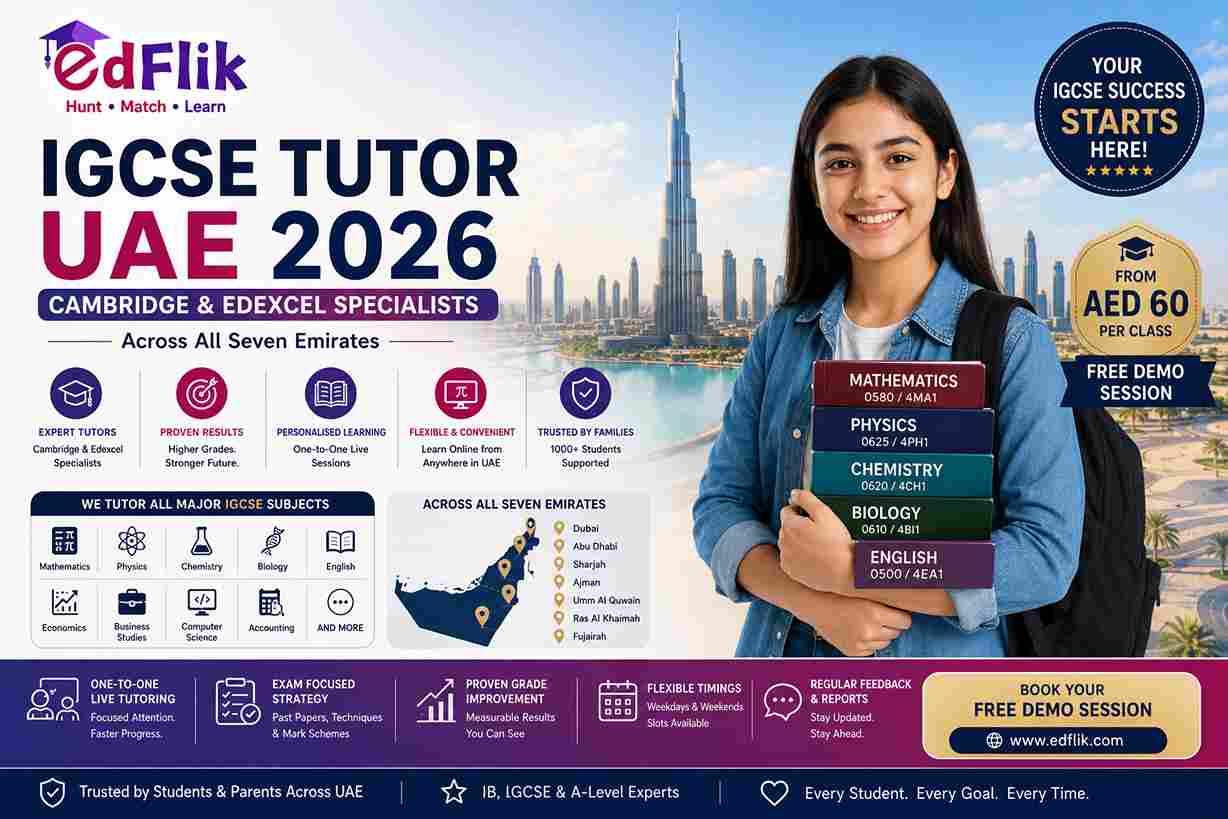 IGCSE Tutor UAE 2026 — Cambridge & Edexcel Specialists Across All Seven Emirates