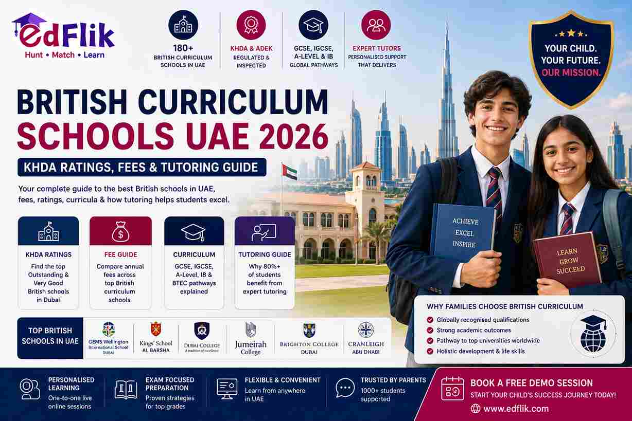 British Curriculum Schools UAE 2026 — KHDA Ratings, Fees & Tutoring Guide