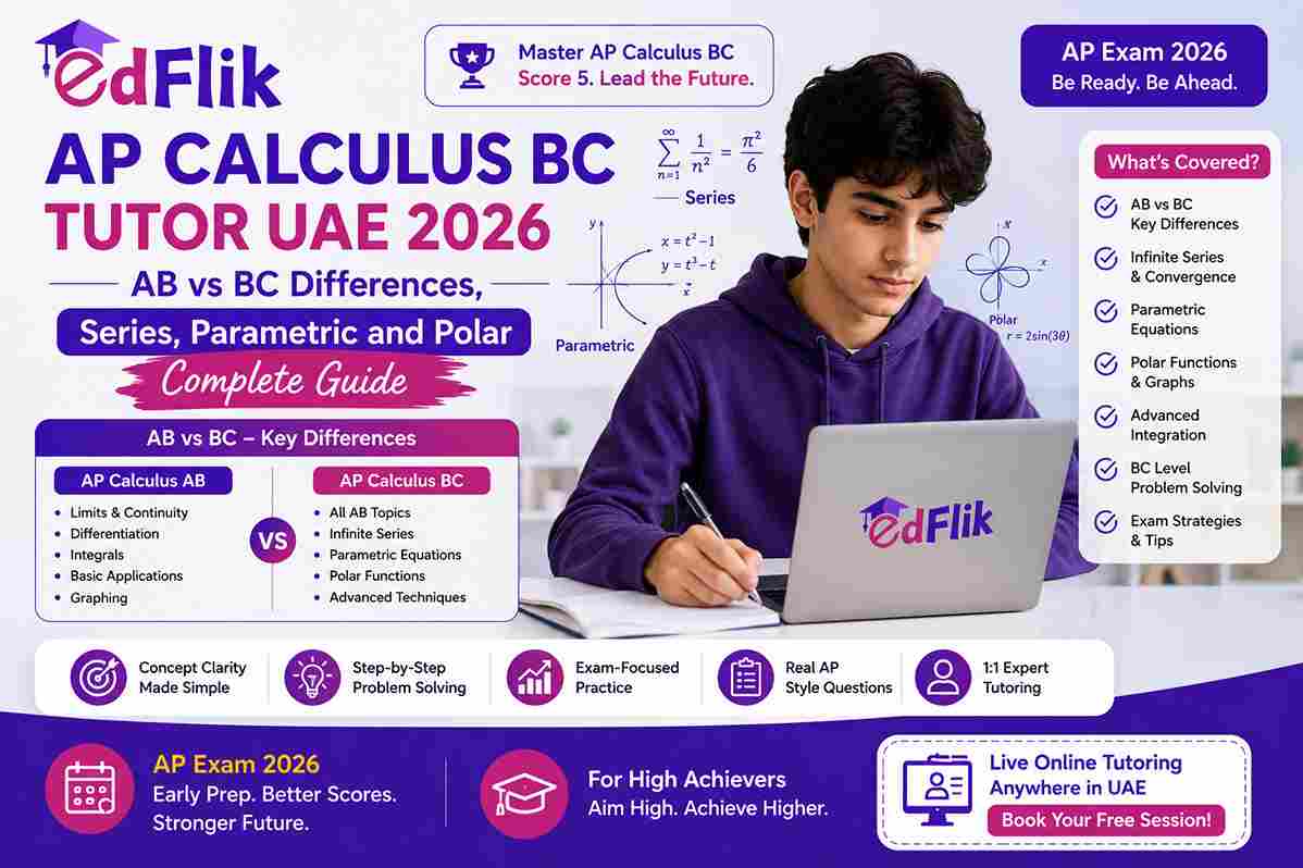 AP Calculus BC Tutor UAE 2026 — AB vs BC Differences, Series, Parametric and Polar Complete Guide