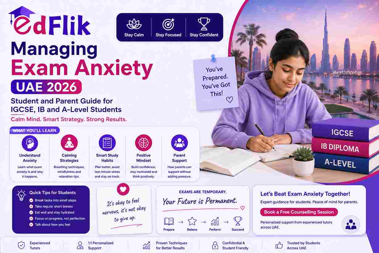 Managing Exam Anxiety UAE 2026 — Student and Parent Guide for IGCSE, IB and A-Level Students
