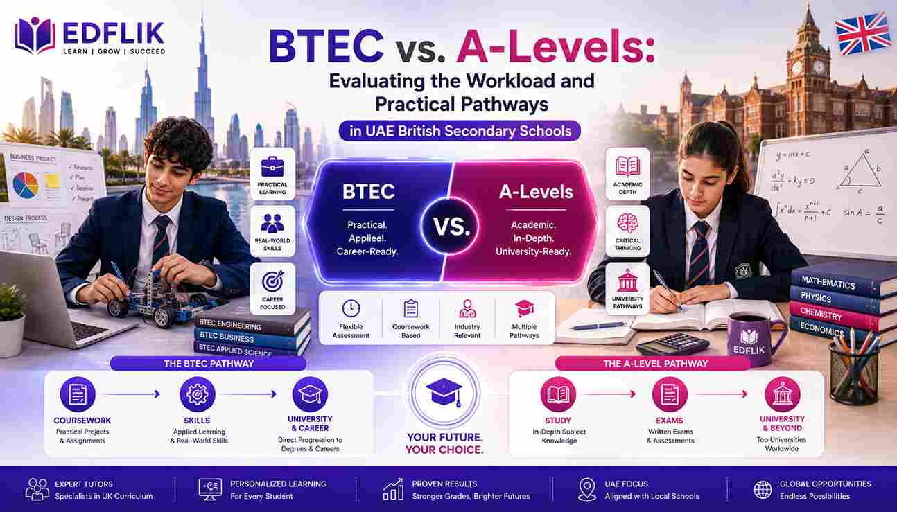 BTEC vs. A-Levels: Evaluating the Workload and Practical Pathways in UAE British Secondary Schools
