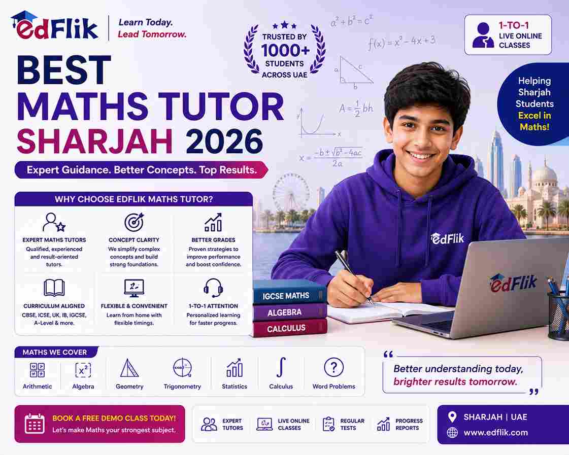 Best Maths Tutor Sharjah 2026 | EdFlik Online