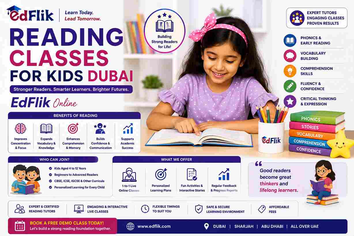 Reading Classes for Kids Dubai | EdFlik Online