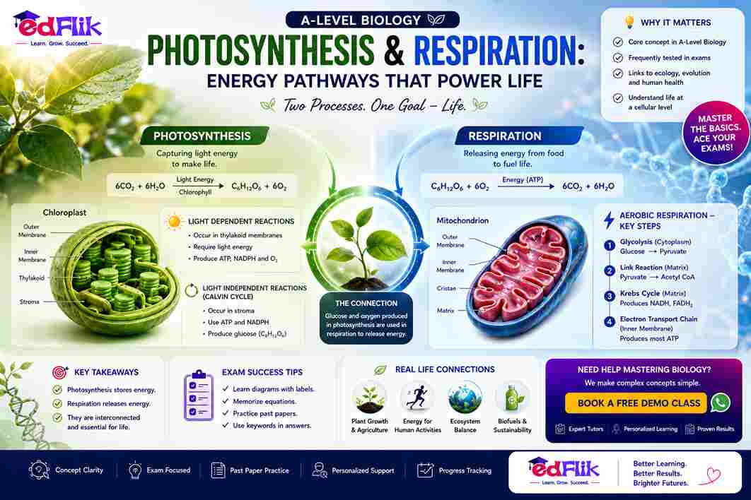 A-Level Biology — Photosynthesis & Respiration: Energy Pathways That Power Life