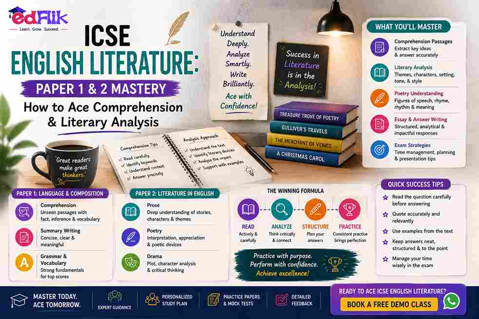 ICSE English Literature: Paper 1 & 2 Mastery—How to Ace Comprehension & Literary Analysis
