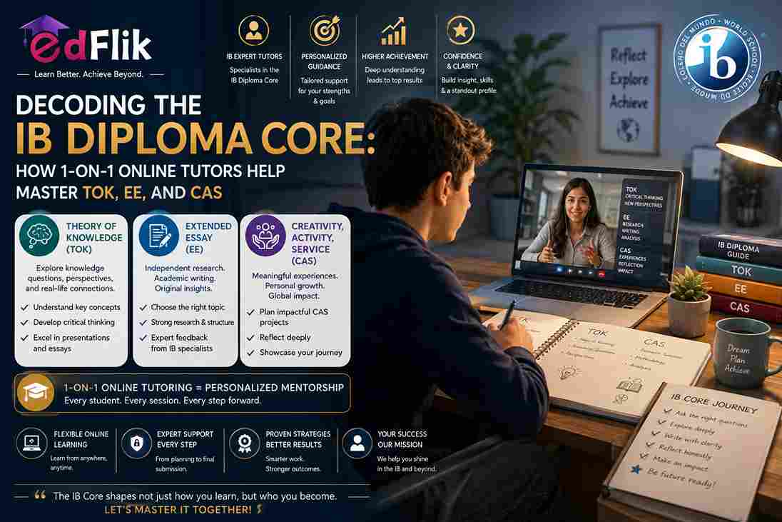 Decoding the IB Diploma Core: How 1-on-1 Online Tutors Help Master TOK, EE, and CAS