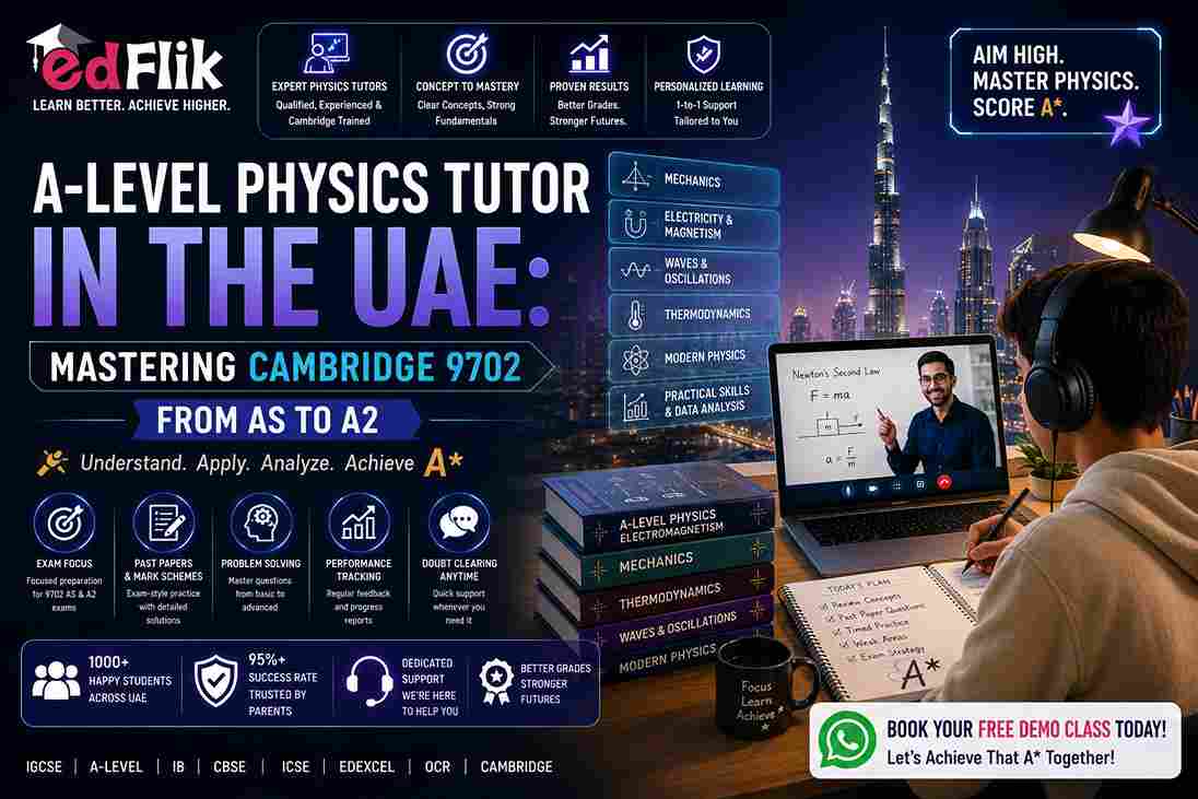 A-Level Physics Tutor in the UAE: Mastering Cambridge 9702 from AS to A2