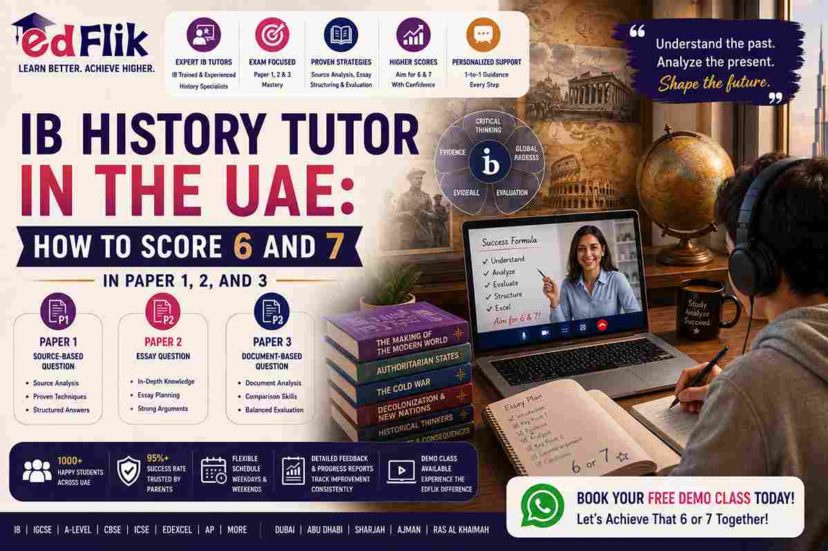 IB History Tutor in the UAE: How to Score 6 and 7 in Paper 1, 2, and 3