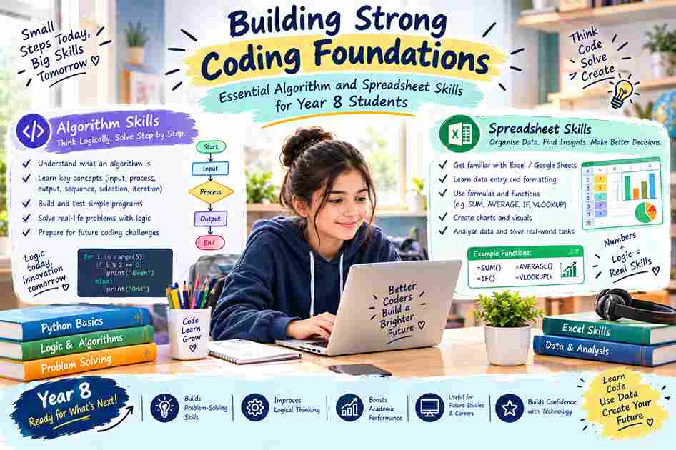 Building Strong Coding Foundations: Essential Algorithm and Spreadsheet Skills for Year 8 Students