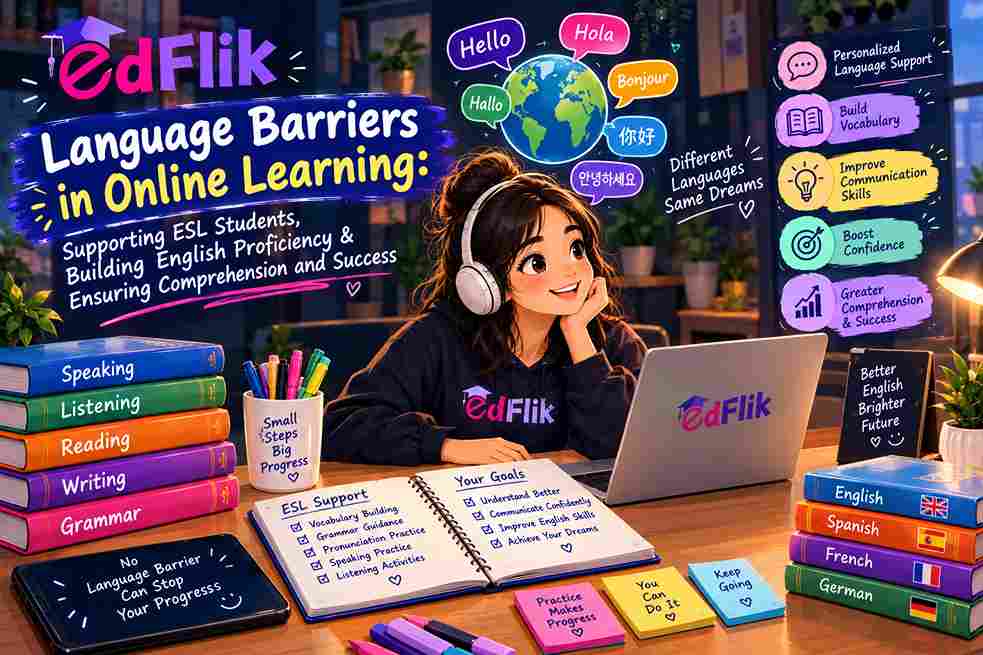 Language Barriers in Online Learning: Supporting ESL Students, Building English Proficiency & Ensuring Comprehension and Success