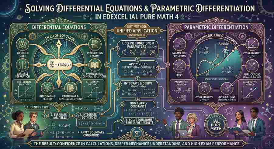 Solving Differential Equations and Parametric Differentiation in Edexcel IAL Pure Math 4