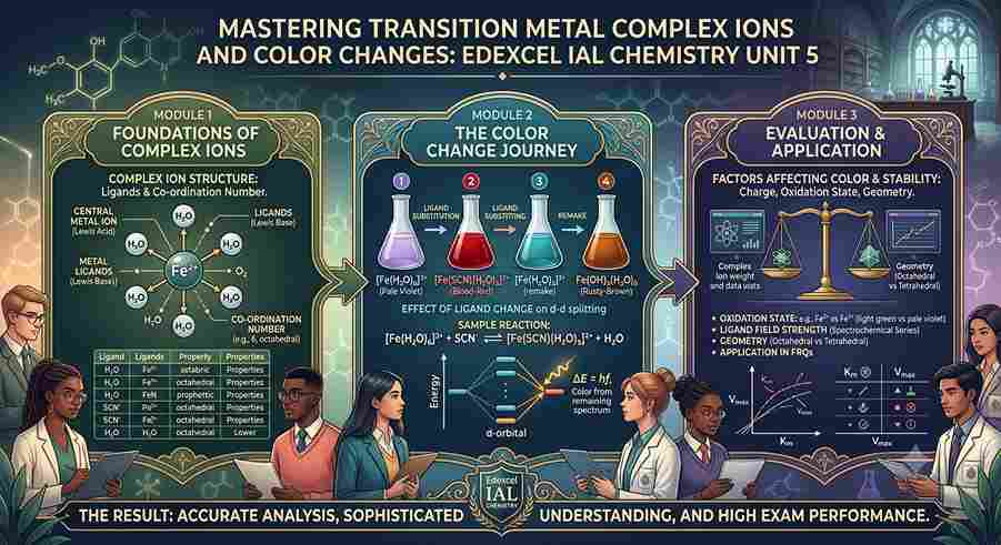 Mastering Transition Metal Complex Ions and Color Changes: Edexcel IAL Chemistry Unit 5