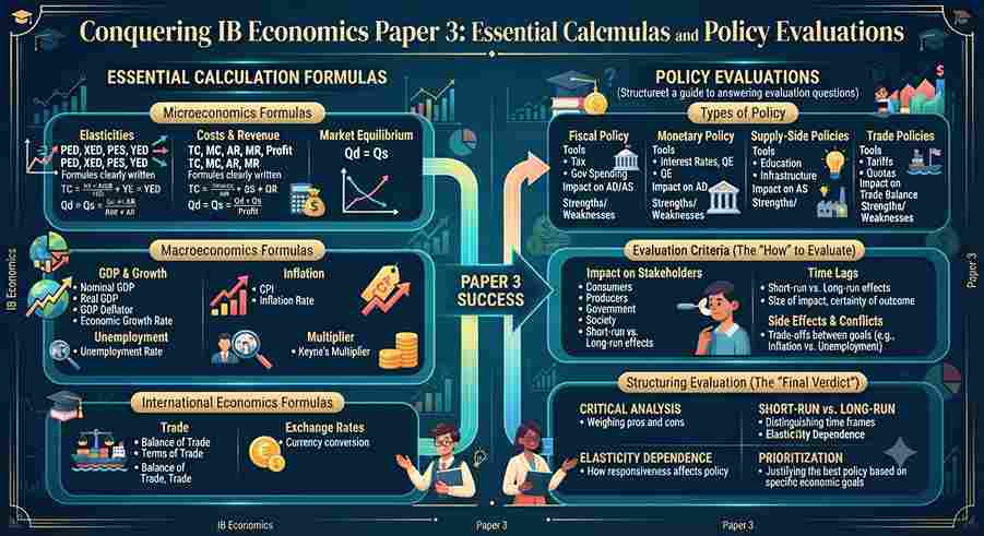 Conquering IB Economics Paper 3: Essential Calculation Formulas and Policy Evaluations