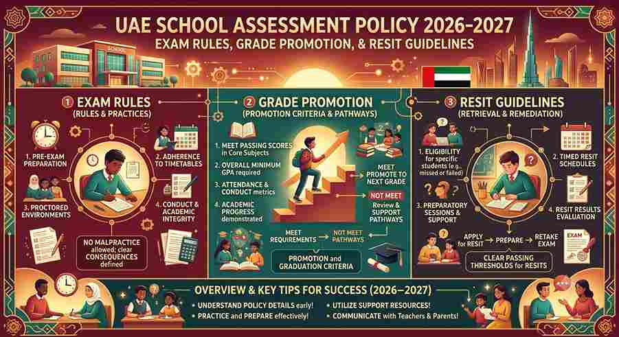 UAE School Assessment Policy 2026–2027: Exam Rules, Grade Promotion, and Resit Guidelines