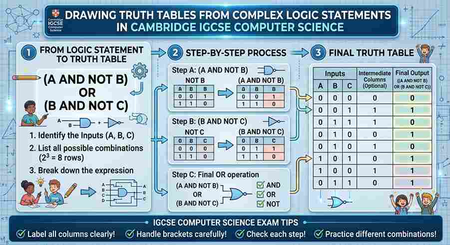 Drawing Truth Tables from Complex Logic Statements in Cambridge IGCSE Computer Science