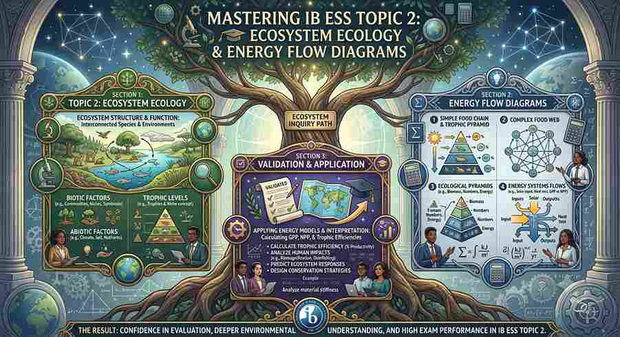 Mastering IB ESS Topic 2: Ecosystem Ecology and Energy Flow Diagrams