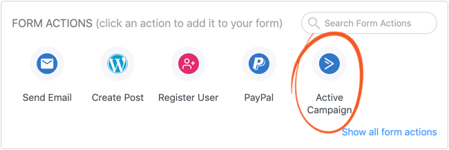 add ActiveCampaign form settings