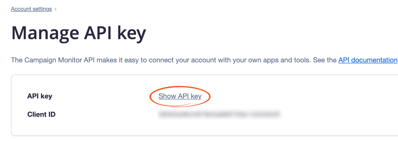 Campaign Monitor api key for WordPress email marketing integration