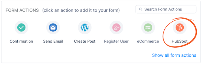 HubSpot CRM WordPress form action