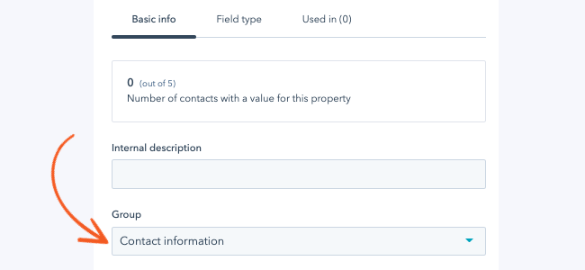 Hubspot Forms Custom property group