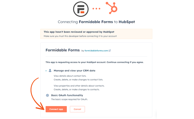 HubSpot - Connect App OAuth Integration