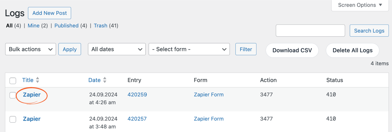 View the logs with the Logs add-on