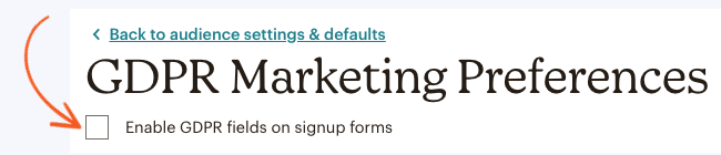 Mailchimp GDPR Marketing Preferences Mailchimp GDPR Marketing Preferences