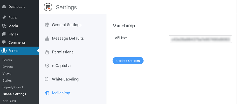 Mailchimp API key