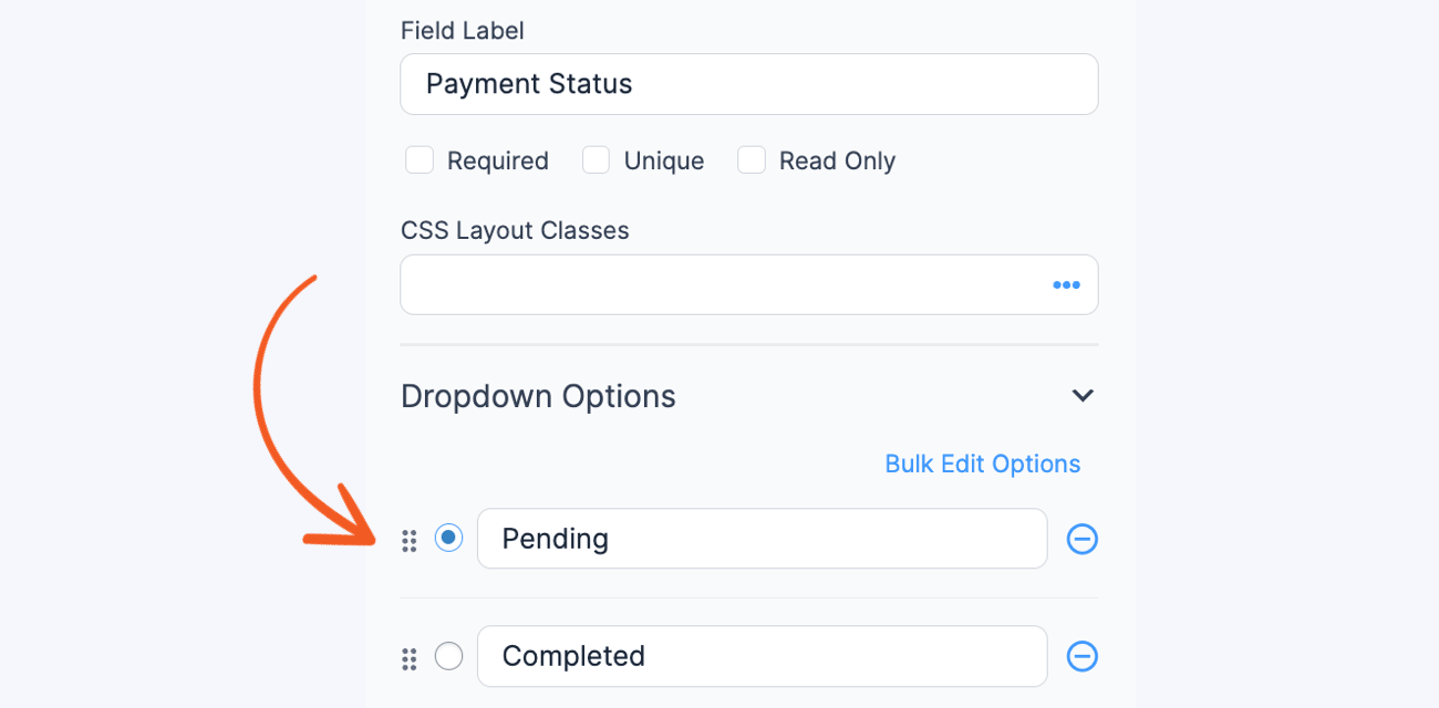 PayPal form Dropdown Pending