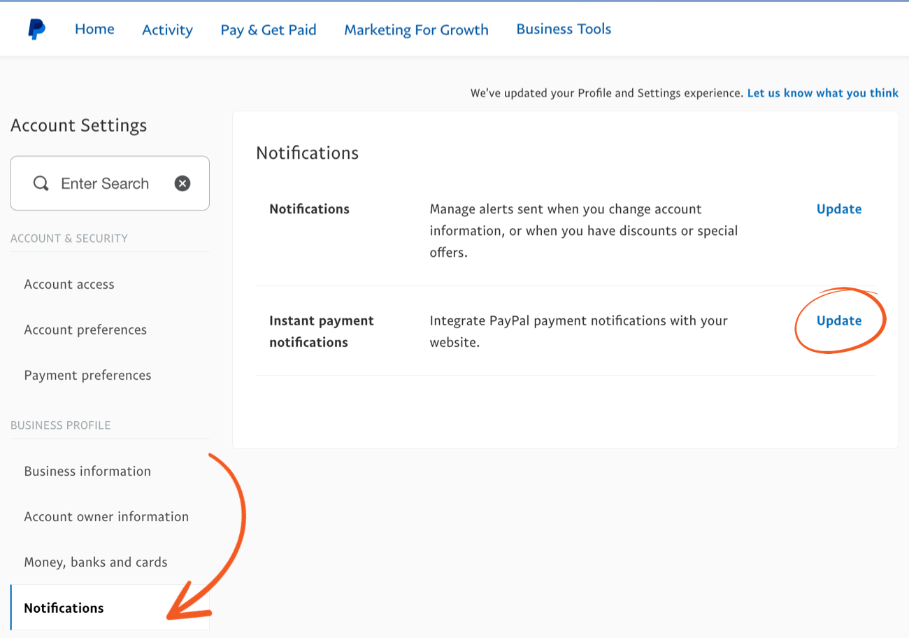 Configure the PayPal Instant Payment Notifications IPN Configure the PayPal Instant Payment Notifications IPN