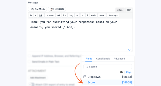 Quiz maker - Email Message