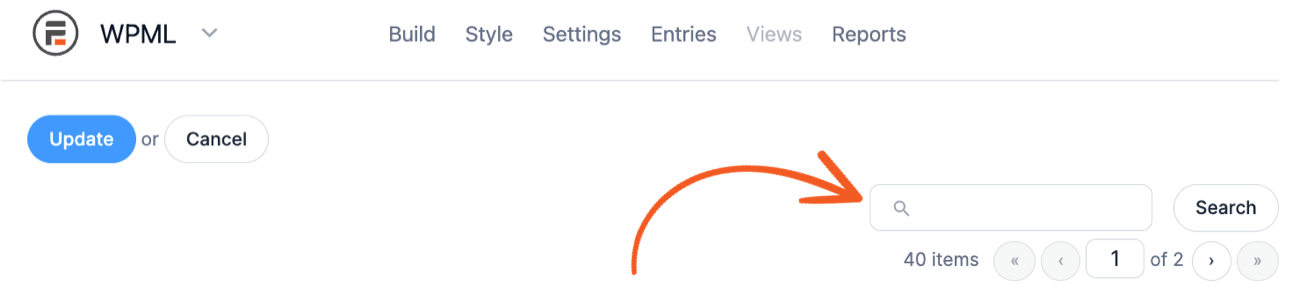 Search translation strings in WPML Translation page