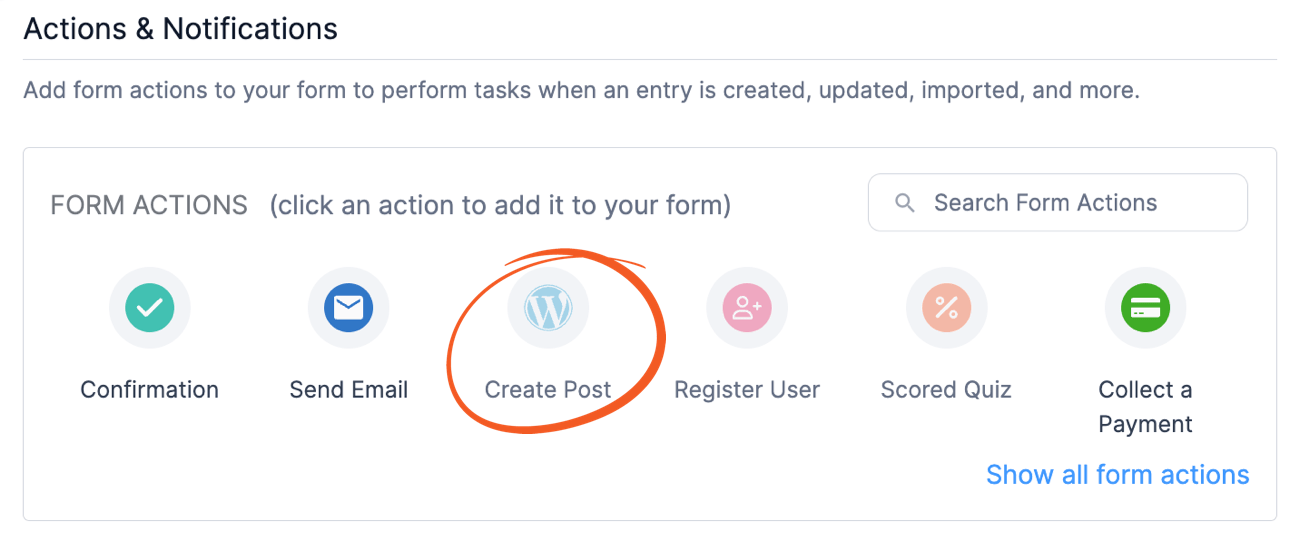 Create Post form action