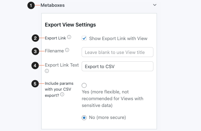 Export html table to CSV settings